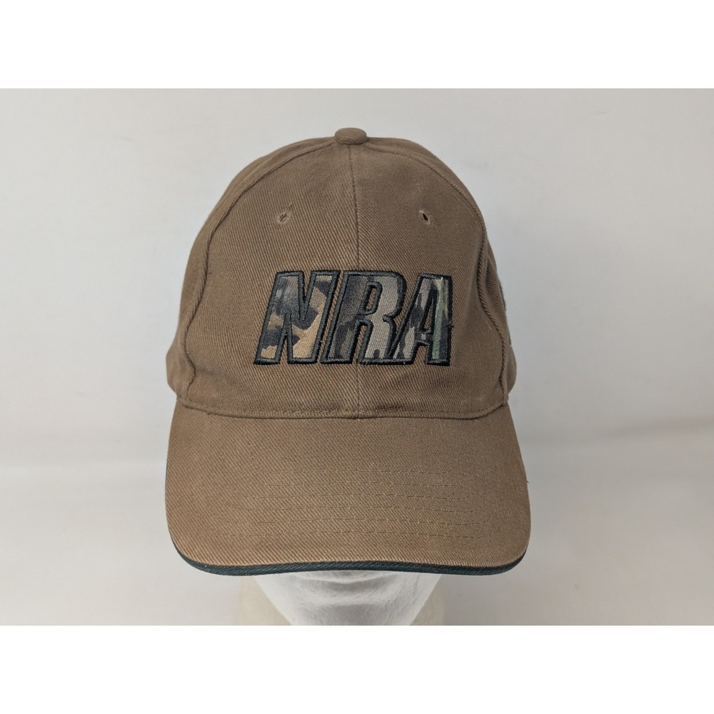 Vintage NRA‎ National Rifle Association Baseball Hat Cap Canvas Camo Hunting Y2K - Picture 2 of 8